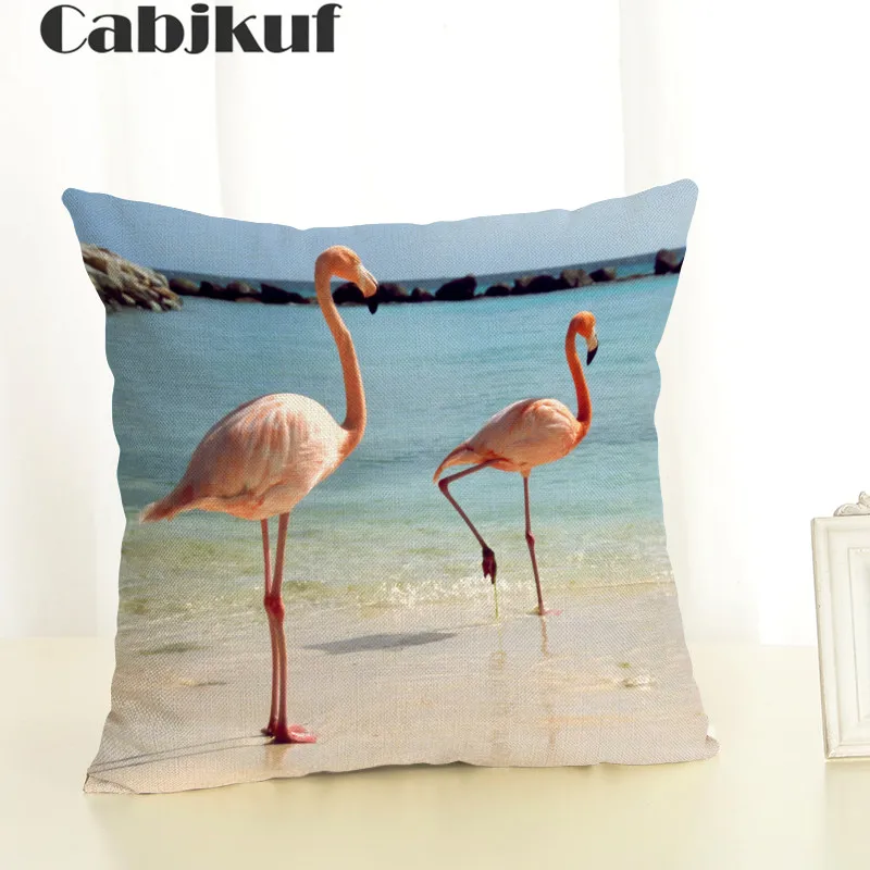 New 45x45 Seaside Scenery Housewear Leaf Ocean Chair Cushion Cover Soft Pillow Case Cojines Almofadas Cotton Linen Square | Дом и сад