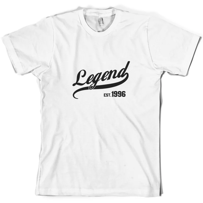 Legend Est 1996-Мужская футболка-10 цветов-подарок на 18-й день рождения-подарок с именем