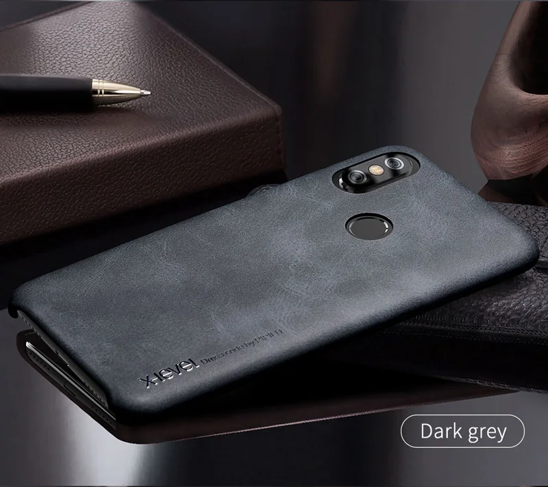 Dark grey X-Level винтажный Чехол для Xiao mi A2 mi A2 Lite 6X Ретро X Level Матовый кожаный защитный чехол - Цвет: Dark grey