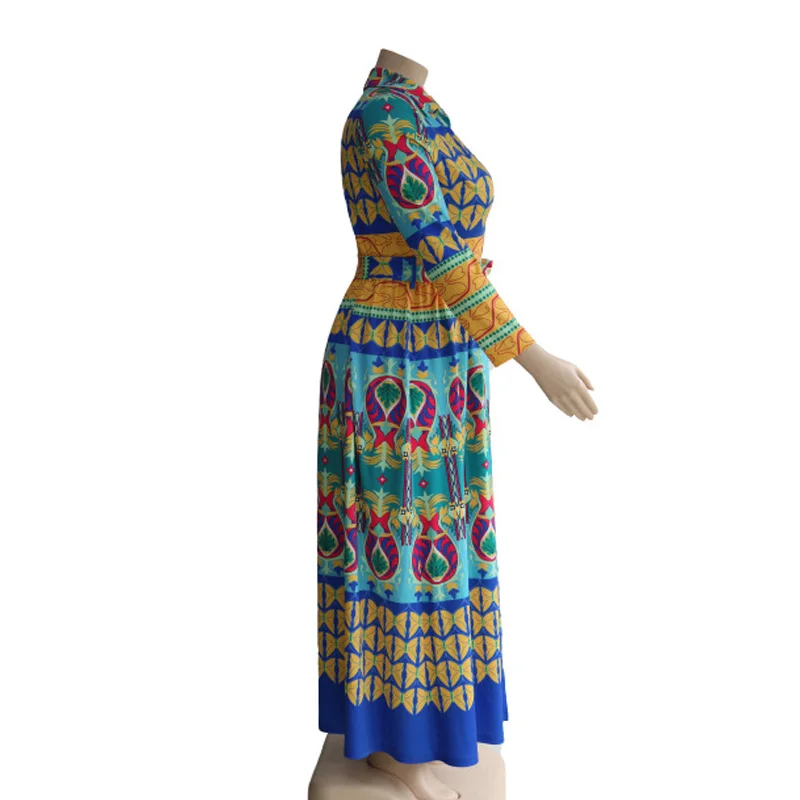 Женское длинное платье в африканском стиле макси с принтом одежда большие