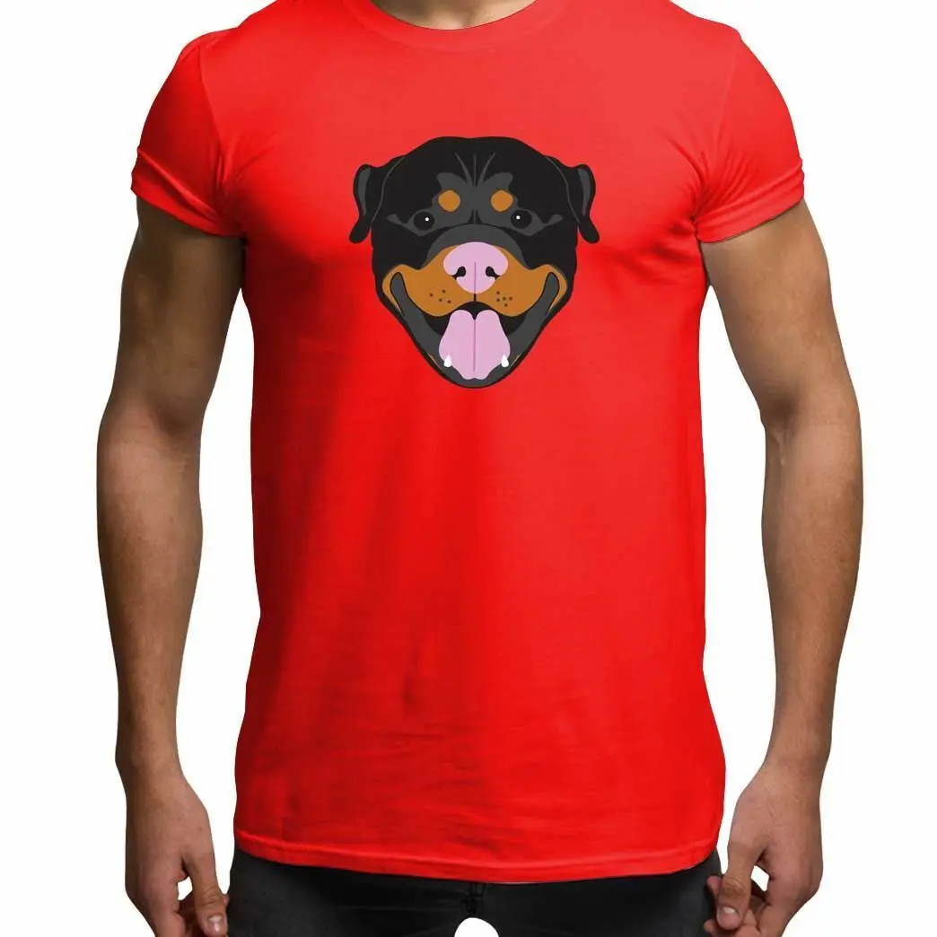 Rottweiller Футболка мужская Новинка для любителей собак Щенок Животное лицо