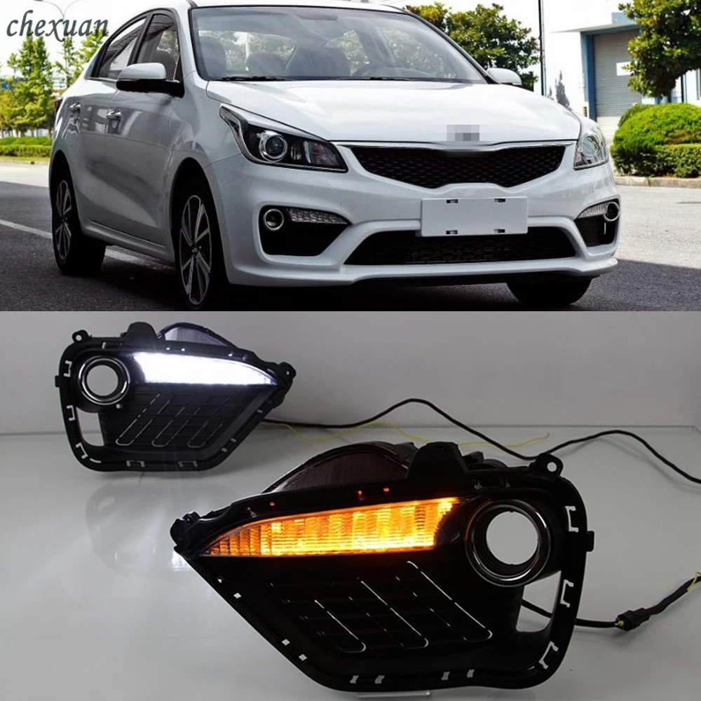 CSCSNL 1 комплект для kIA K2 Рио 2016 2017 автомобиля светодиодный DRL Габаритные огни 12В ABS