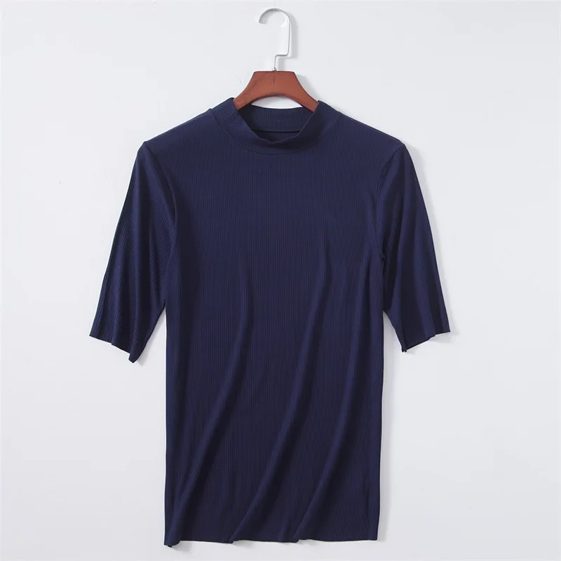 Осенние однотонные мужские майки colro корейские тонкие приталенные бесследные