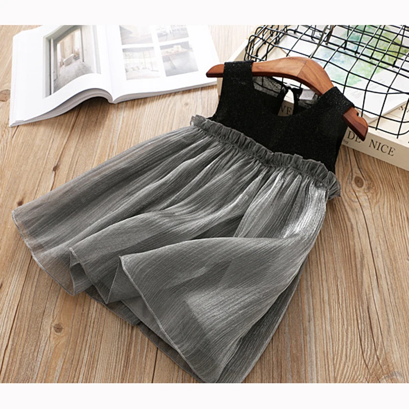 Hurave mesh infant princess chiffon dresses Baby Girls Clothes Children crew neck Sleeveless solid ruffles dress causal | Детская одежда