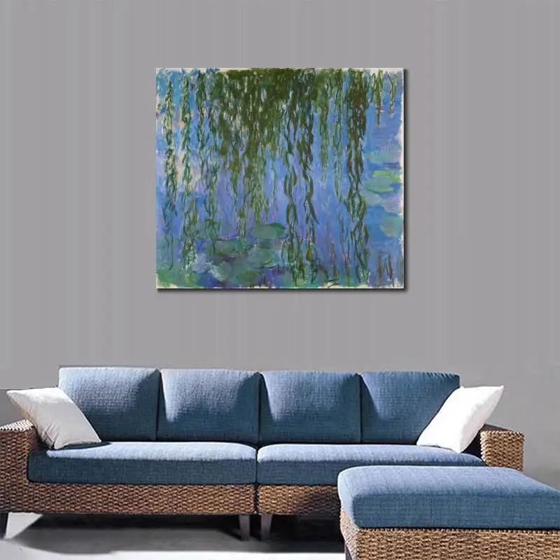 High quality Claude Monet paintings Water Lilies with Weeping Willows oil on canvas hand-painted Home decor | Дом и сад
