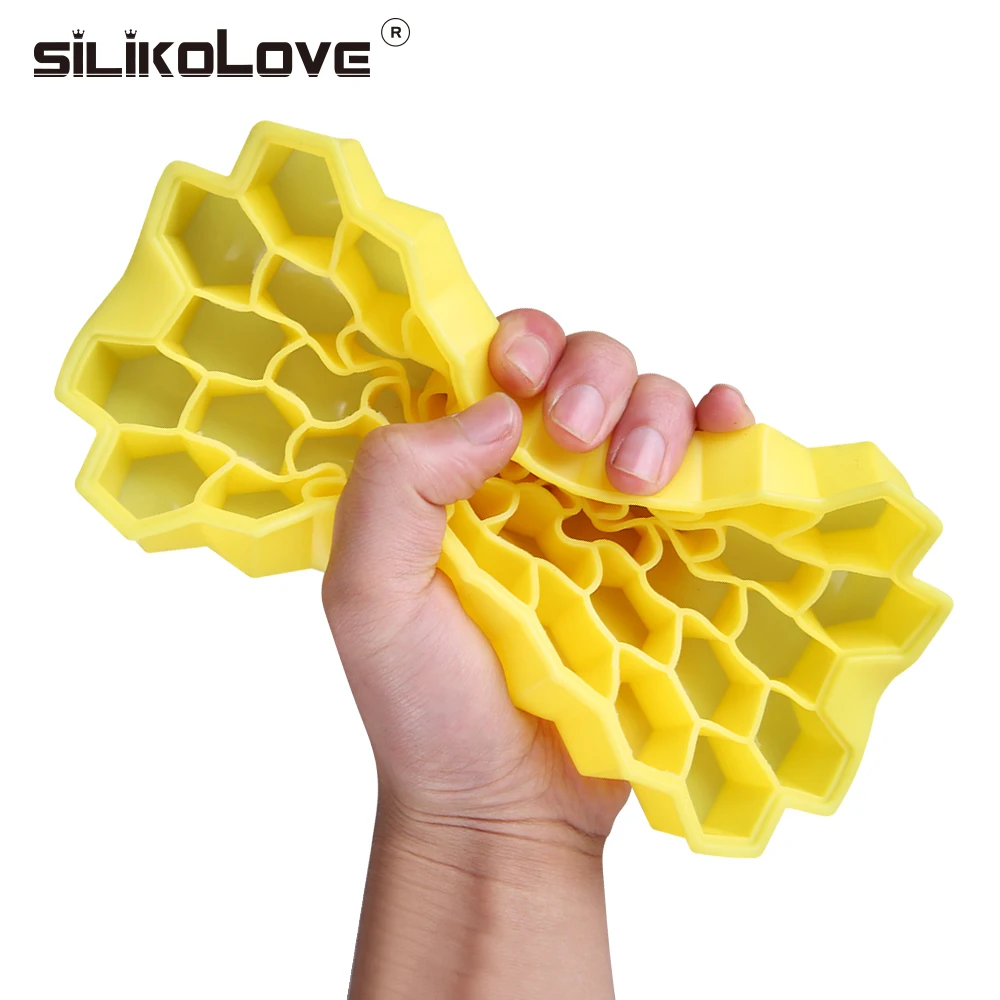 SILIKOLOVE Соты Форма льда Куб 37 полости льда лоток льда Куб Плесень хранения контейнеров лоток с формой для кубиков льда, замороженные