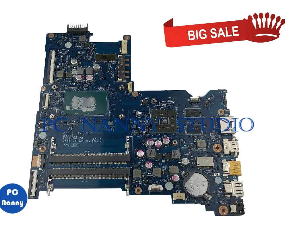 

PCNANNY FOR HP 15-AY Laptop Motherboard LA-D707P SR2ZU i7-7200 R7 M440 PC Notebook Mainboard tested