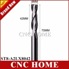 1 шт. 8*42 мм инструменты для фрезерного станка с ЧПУ, 2 двойных двух флейты, спиральные фрезы, Концевая фреза для фрезерного станка, 8 мм, CEL 42 мм