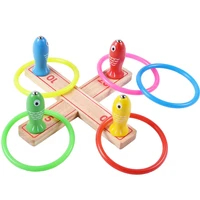 wooden magnetic fishing ring paternity exercise throwing multi function two in one family game children early educational toys