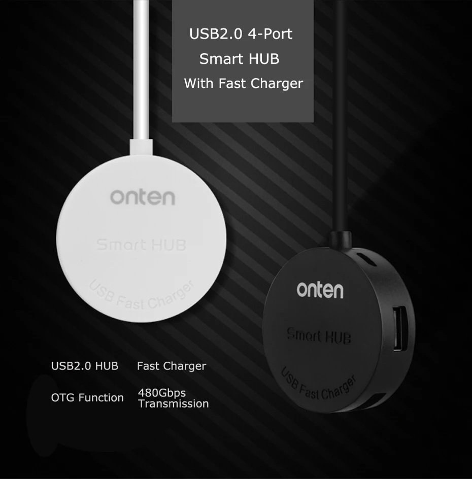 Onten 4 порта s Mini USB 2 0 концентратор OTG разветвитель коммутатор с портом зарядного