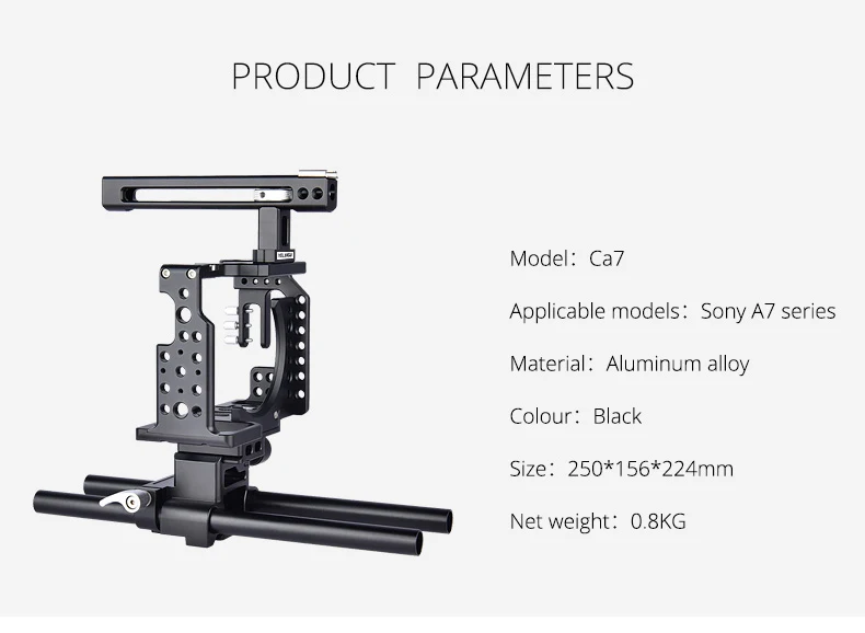 A7 Камера клетка профессиональная ручка DSLR Rig Стабилизатор видеокамеры для sony Альфа A7 A7II A7III A7K A7S2 A7R2 A7R3 A7X