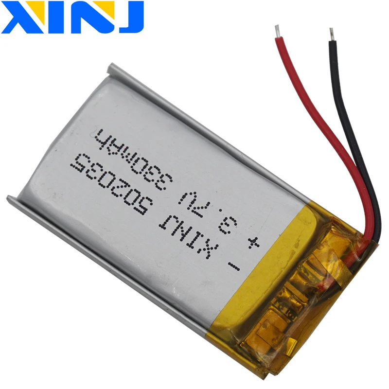 XINJ 3,7 V 330mAh LiPo литиевая полимерная аккумуляторная батарея Lipo 502035 для gps Sat Nav Автомобильная камера dvc DVR рекордер для вождения DIY