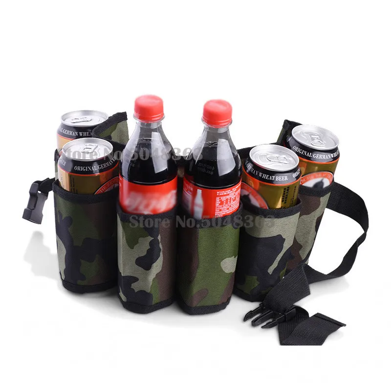 6 Pack Beer Soda Drink Camo Belt Holster Outdoor Bottle Holder Hunting Tactical For Lovers | Спорт и развлечения