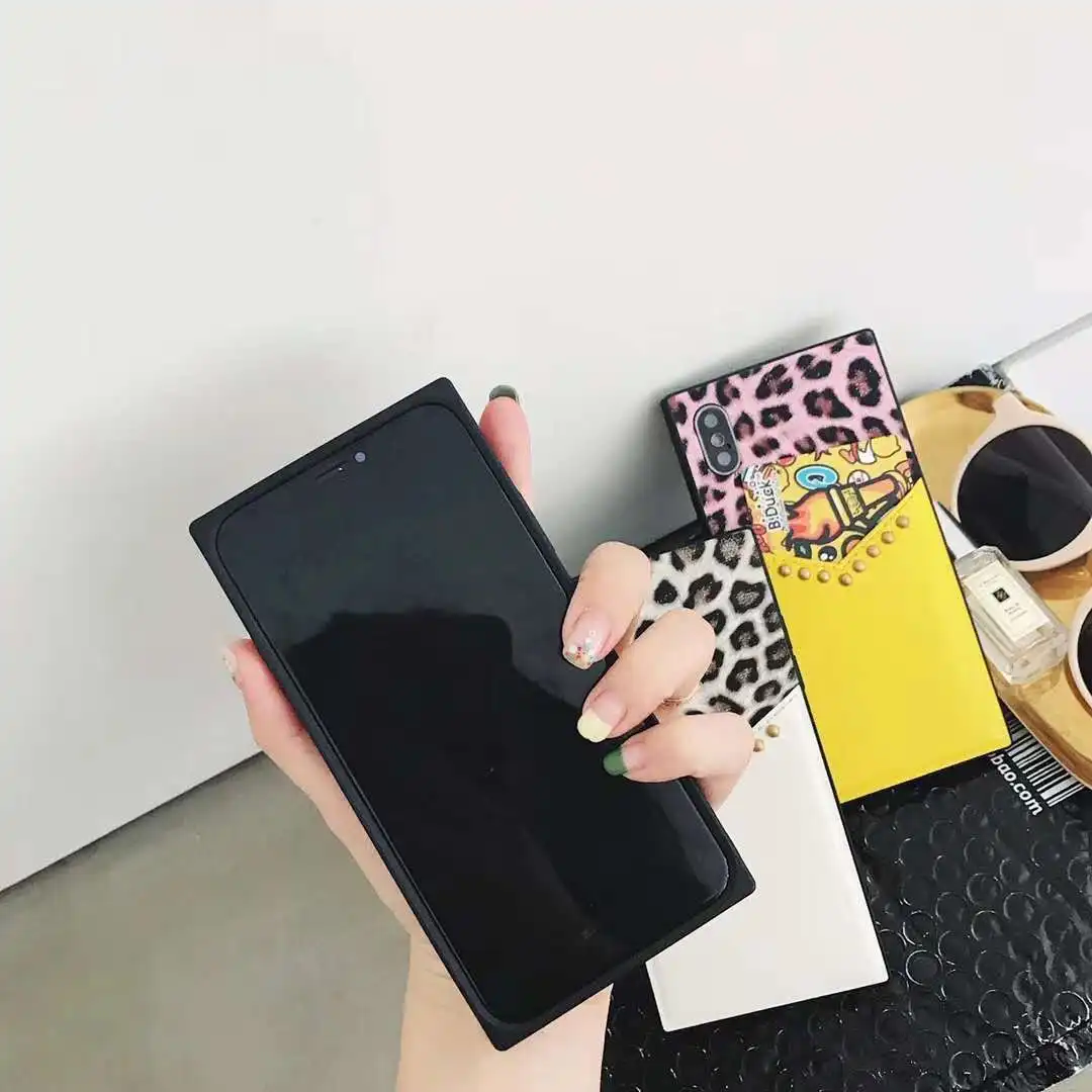 Модные леопардовые печати заклепки чехол для телефона iPhone 6 6plus 6S 6splus 7 плюс 8 X