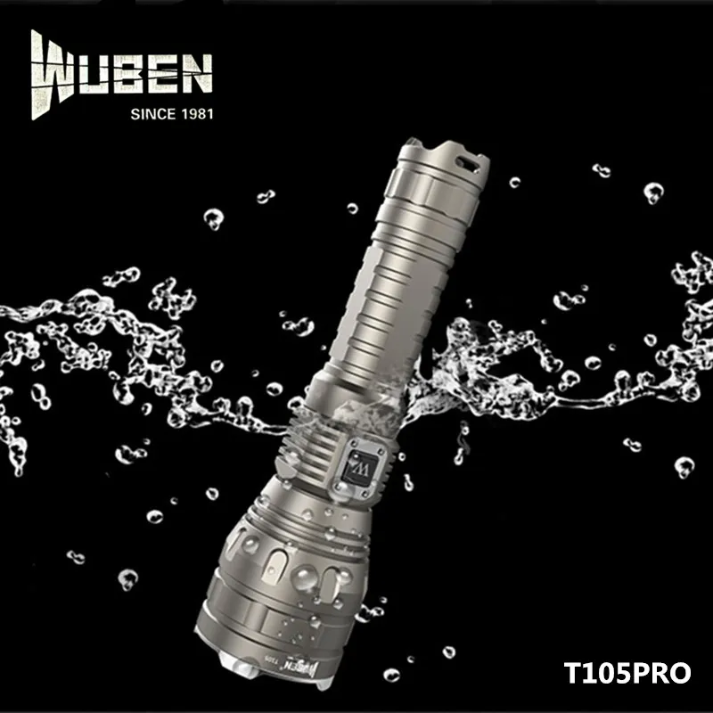 Wuben T105 PRO 732 м Cree XHP35 1500lm 26650 факел фонарик дубинка обороны высокое Мощность USB
