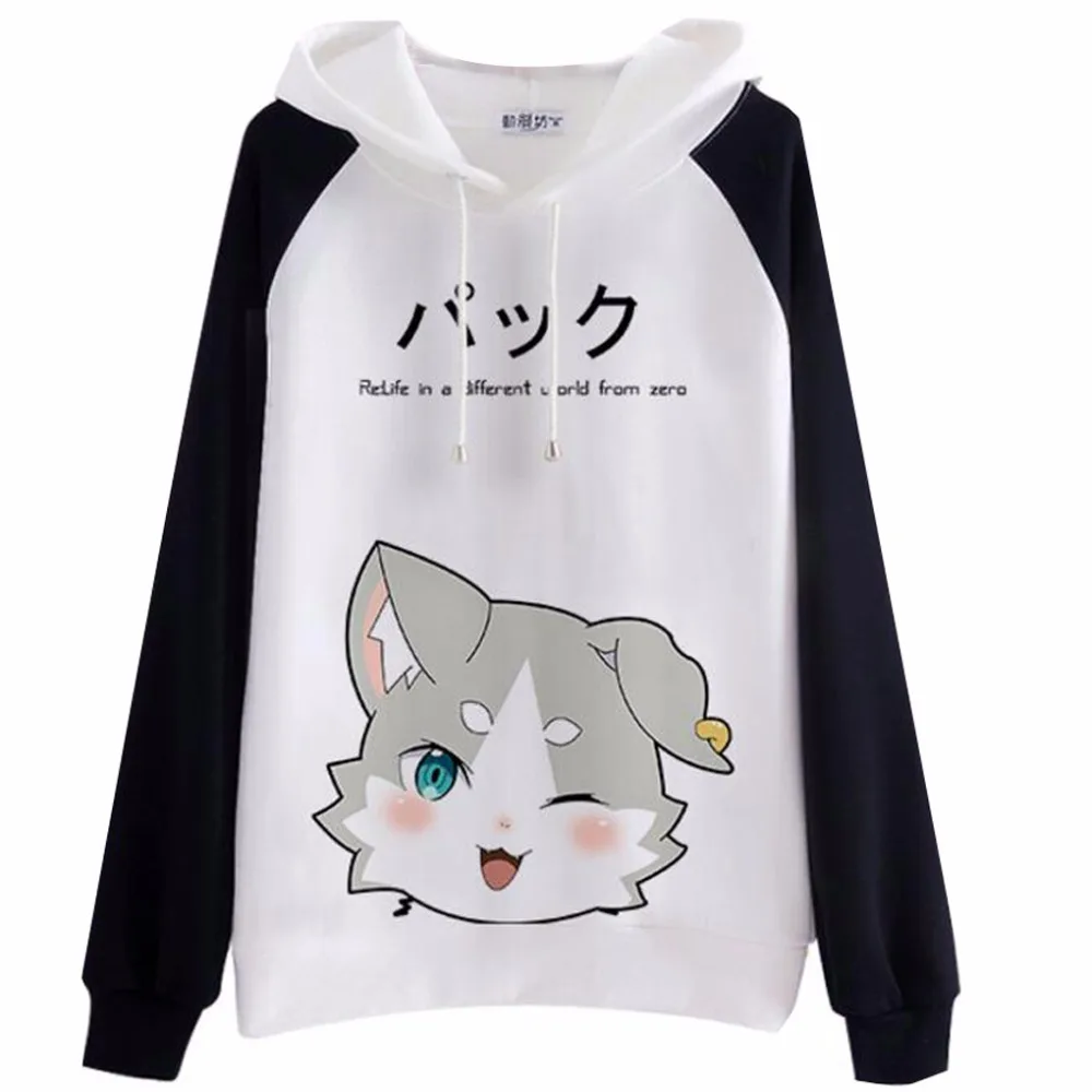 

Re:Zero kara Hajimeru Isekai Seikatsu Pack Pakku cat lolita унисекс Субару Нацуки косплей костюм кофта с капюшоном