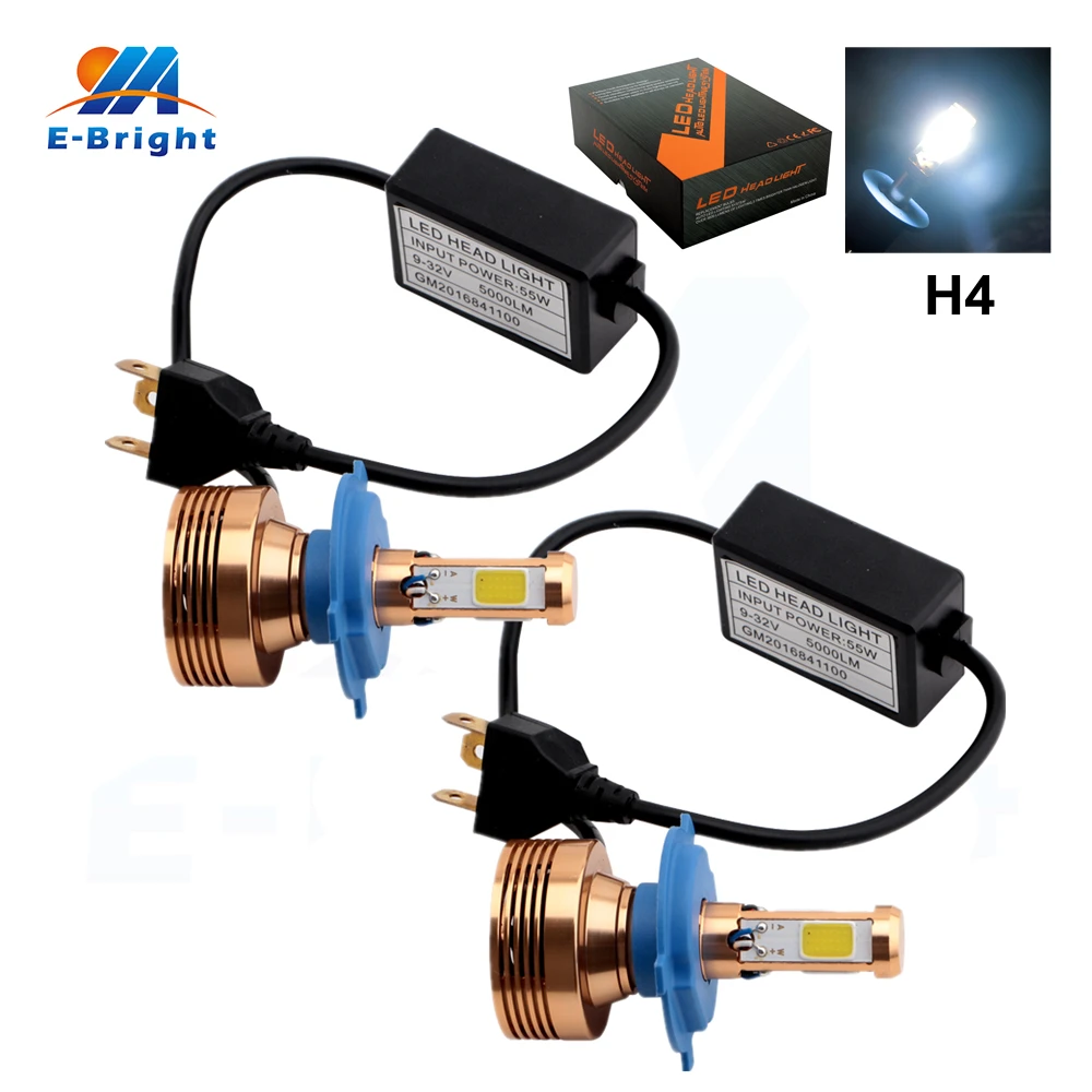 4 шт. в партии 6 8 12V 24V H4 COB 40 Вт светодиодные лампы 4800Lm туман светильник