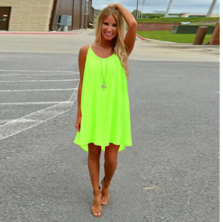 Женское короткое шифоновое мини-платье летнее без рукавов для вечевечерние и