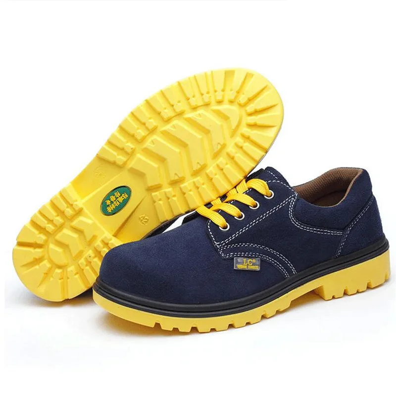 Ботильоны мужские кожаные дышащие с стальным носком рабочая безопасная обувь