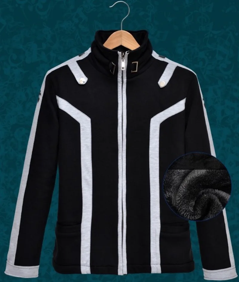 Sword Art Online II Kirito зимнее пальто Аниме САО мужские черные хлопковые флисовые