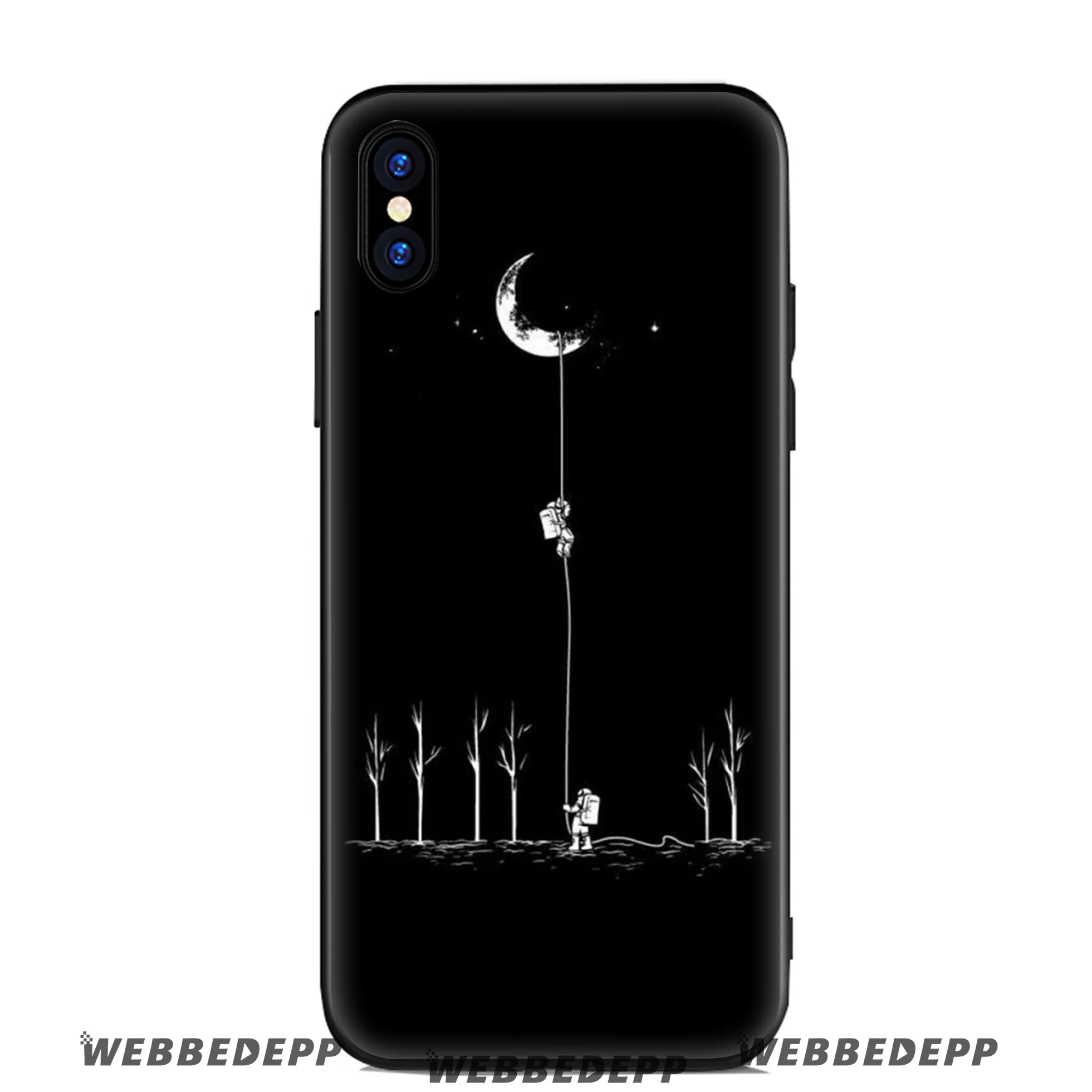 WEBBEDEPP Space Sweet Cute Soft Silicone Case for Apple iPhone 11 Pro Xr Xs Max X or 10 8 7 6 6S Plus 5 5S SE TPU |