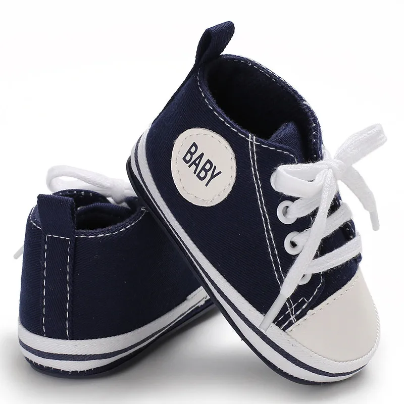 

Baby Denim Hight Cut Shoe Anti-slip Soft Sole Toddler Sports Sneakers Shoes Newborn Baby Boys Girls First Walkers