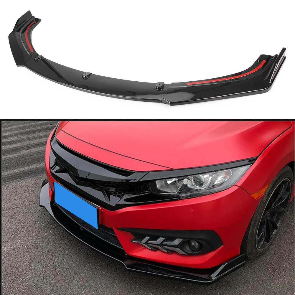 Автомобильный передний бампер спойлер губа для Honda Civic X FC FK 2016 2017 2018 2019 передняя