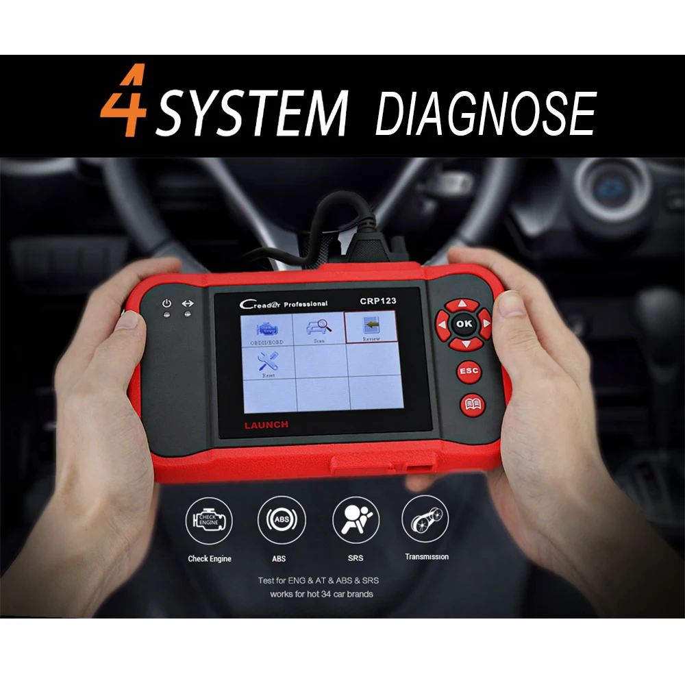 Диагностический сканер LAUNCH X431 OBD 2 Автомобильный для трансмиссии из АБС пластика