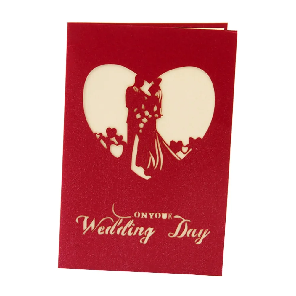 3D лазерная резка бумаги свадебные приглашения поздравительная карта kirigami