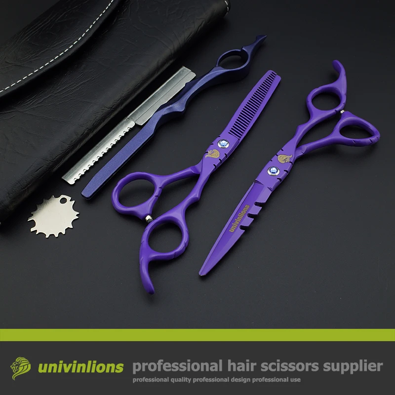 6 &quotфиолетовые ножницы для парикмахеров филировки волос японские