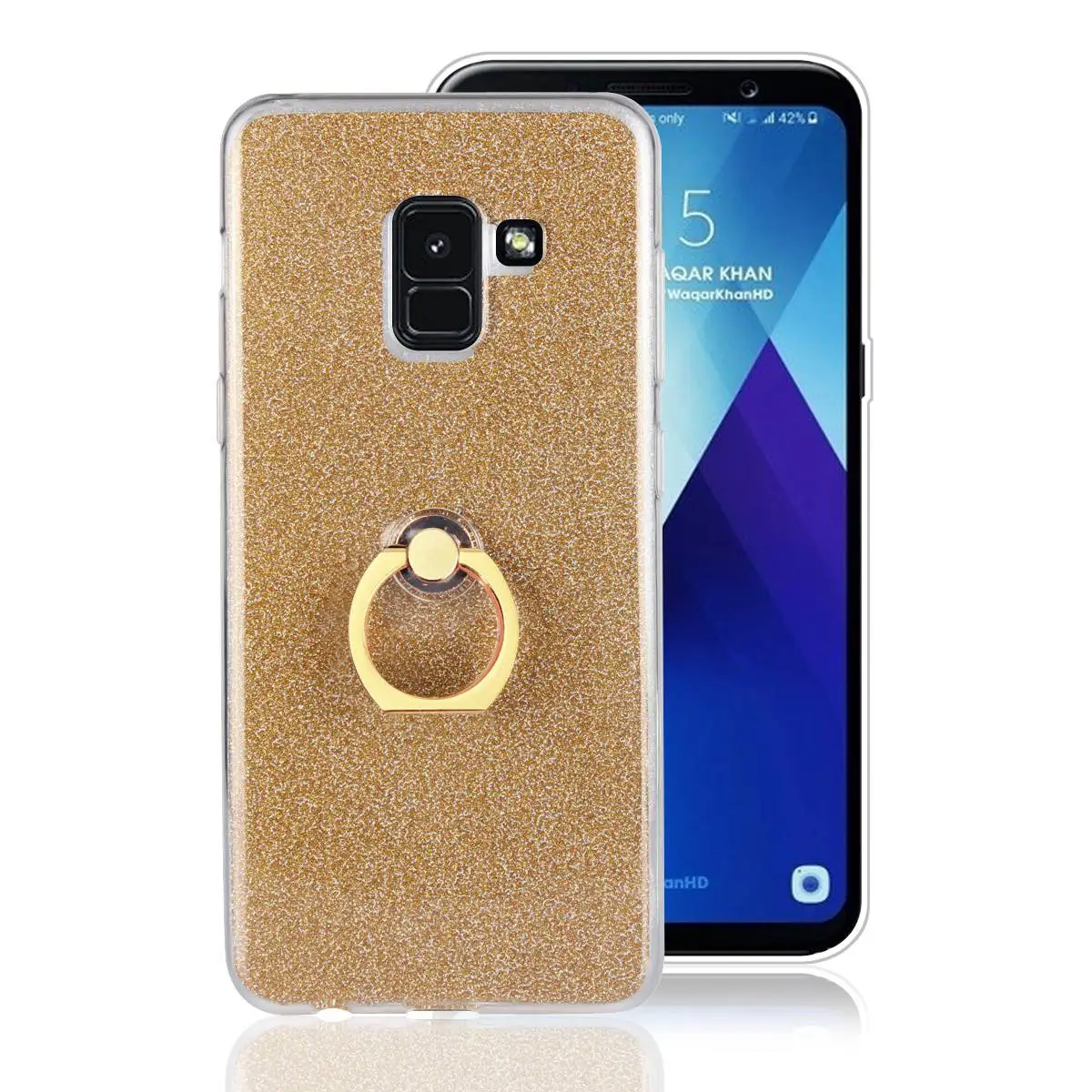 Блеск стенд для колец на палец samsung A5 A8 2018 чехол Galaxy Крышка силиконовая Чехол