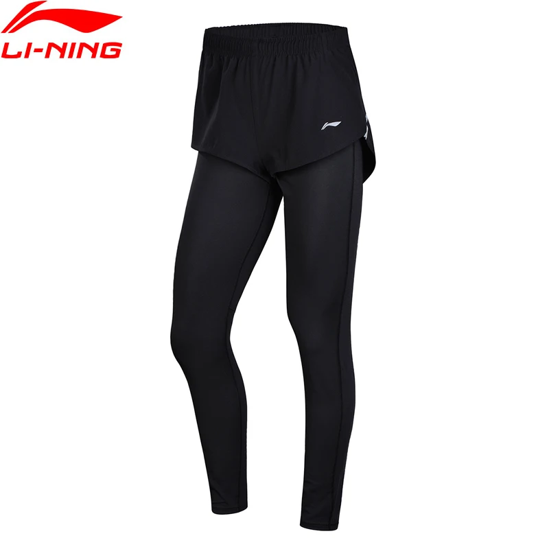 Li-Ning женские Беговые штаны 3 в 1 дышащие удобные спортивные шорты с подкладкой для