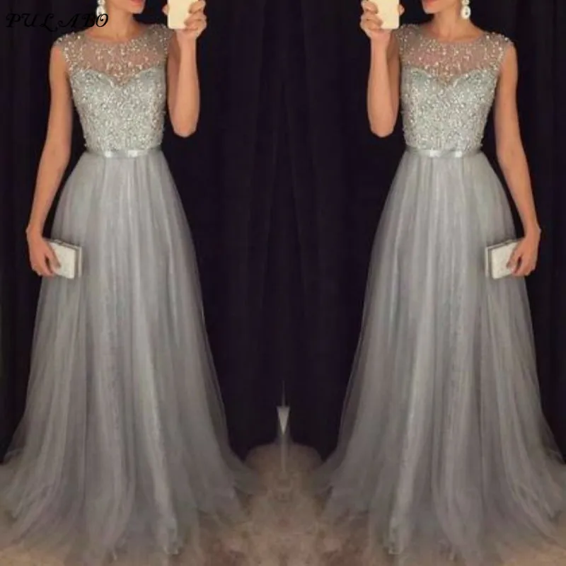 Платье женское длинное вечернее с блестками батальных размеров весна-осень 2019 |