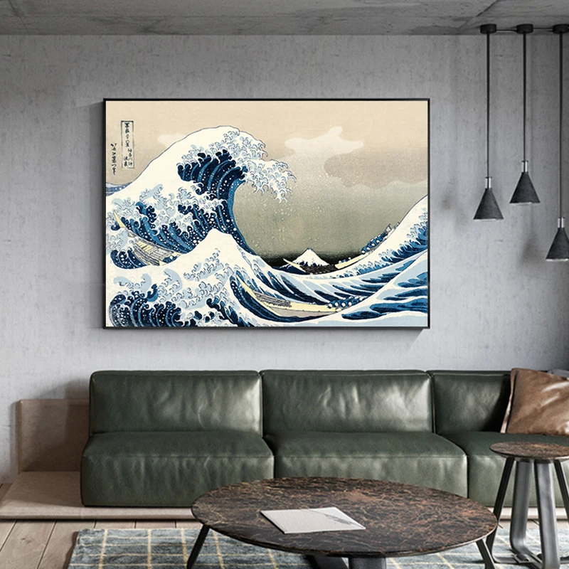Японский стиль Импрессионистский постер Kanagawa Surf холст живопись настенное