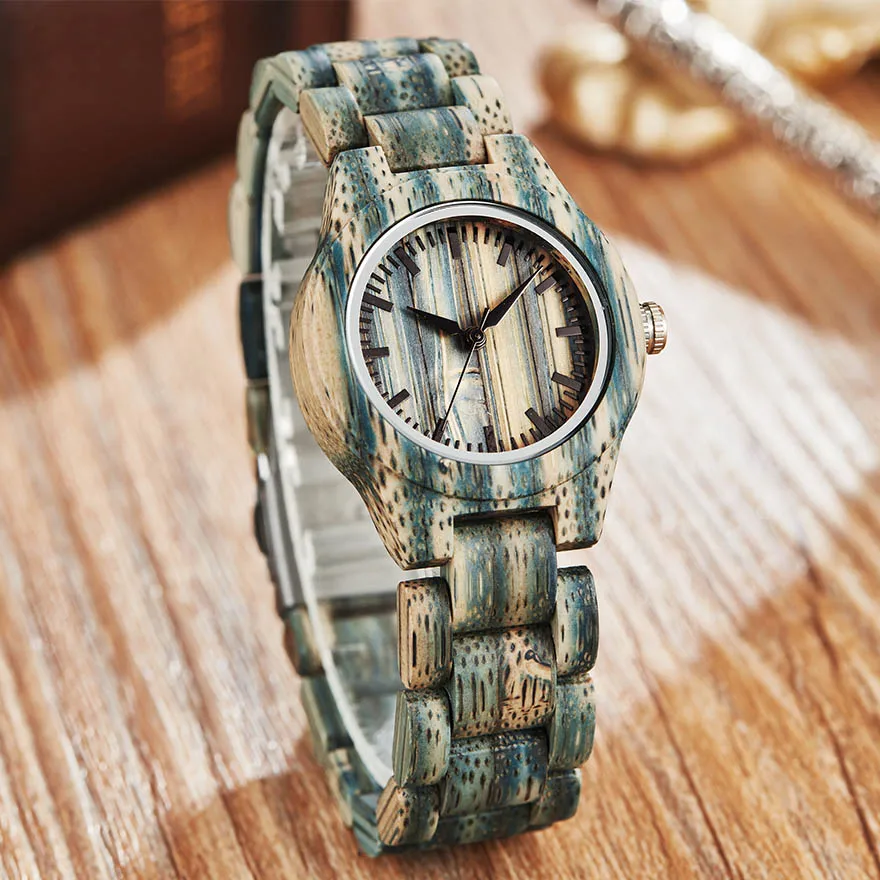 Women Wood Watch 1 Небольшой ремешок деревянные часы для женщин дамы кварцевые наручные часы палисандр орех из розового дерева наручные часы элегантный браслет часы - Цвет: Women Wood Watch 1