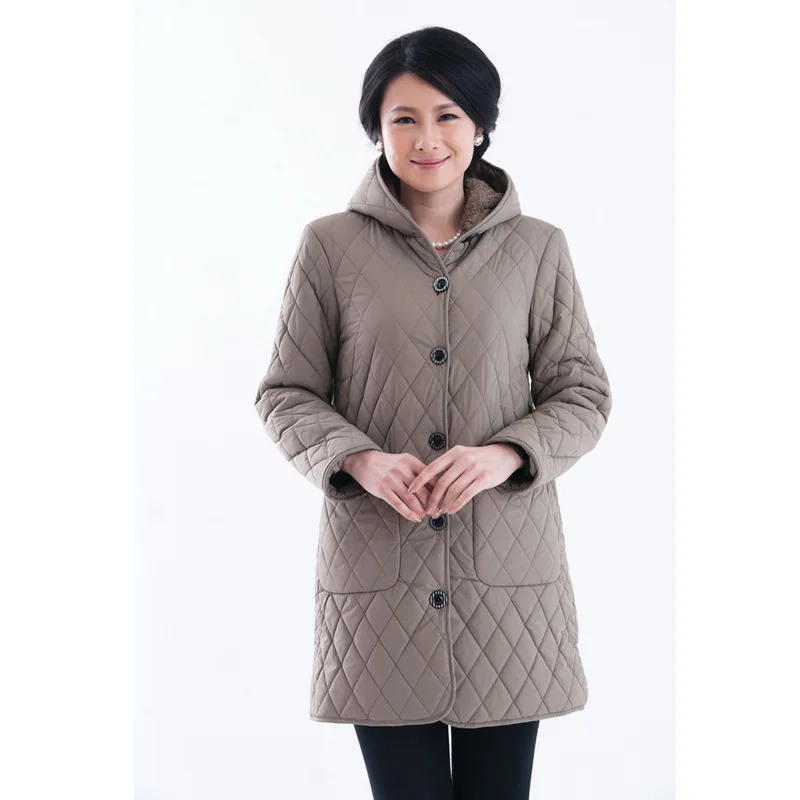 Новинка 2020 куртка с капюшоном для женщин среднего возраста толстая зимняя пальто