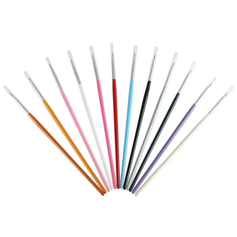 12 шт./компл. красочные Нейл-арт лайнер тонкая кисть для рисования дизайн нажмите с