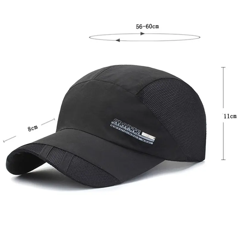 

New Quick-Drying Mesh Cap Outdoor Sports Hat Sun Hat Summer Breathable Mesh Baseball Cap Quick Drying Hats For Men Women