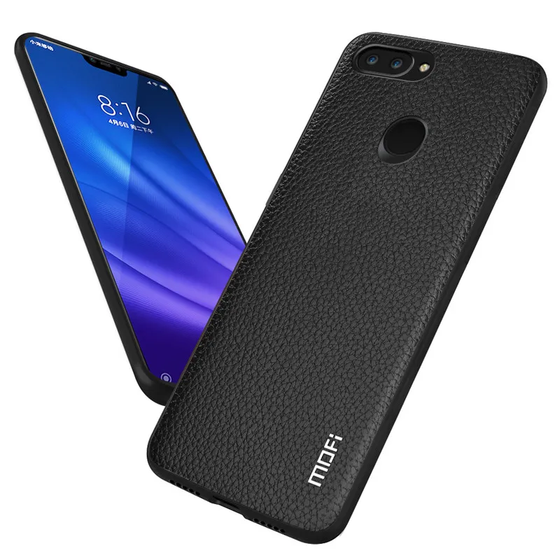 Black MOFi чехол для телефона для Xiaomi mi 8 Lite задняя крышка из искусственной кожи корпус для Xiaomi mi 8 Youth Conque для mi 8X Capa - Цвет: Black