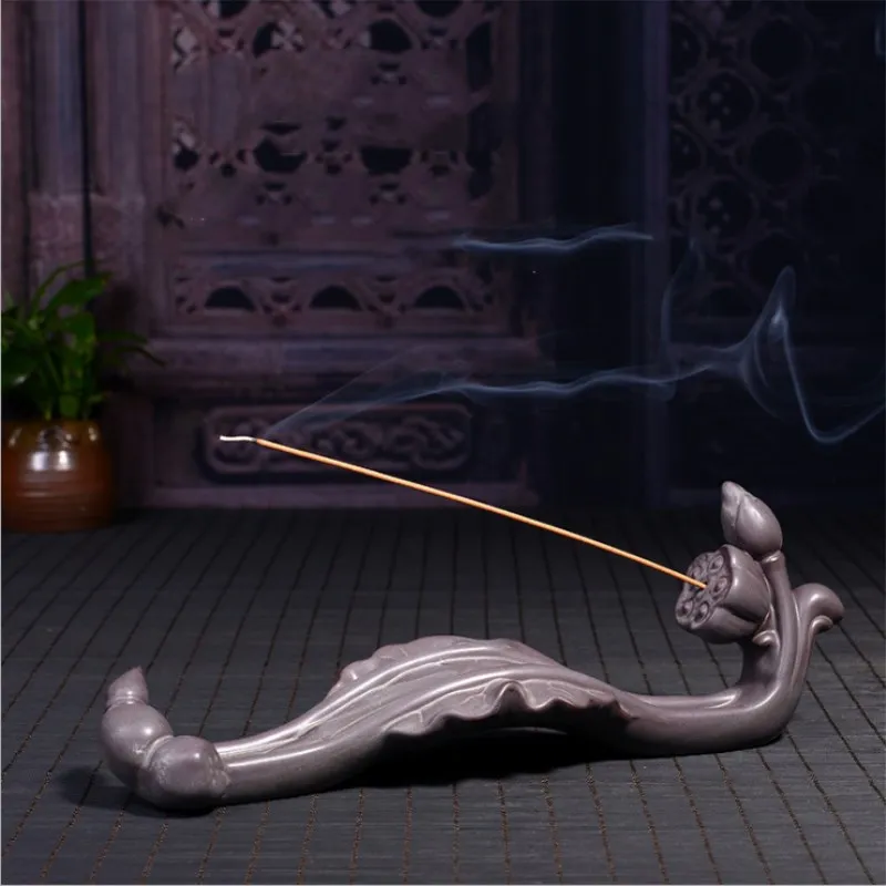

Retro Incense Burners Traditional Chinese Design lotus Boat Incense Stick Holder Burner Hand Carved Carving Censer Ornaments