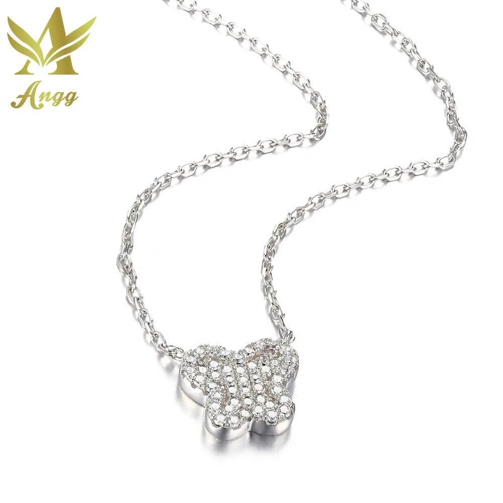 Angg реальные 925 пробы Серебряные ювелирные изделия кулон кубического циркония