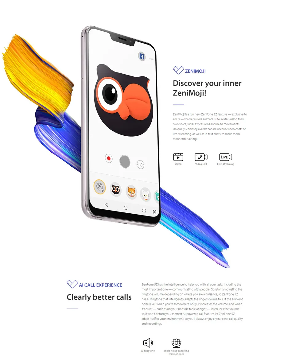 Global Version ASUS ZenFone 5Z ZS620KL 6GB 64GB Android8.0 6.2"19:9 FHD+Notch ScreenSnapdragon 845 Face ID Fast Charge Telephone