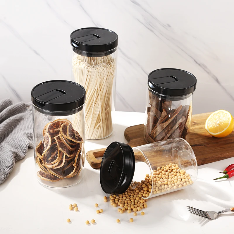 X &amp W 4 Размеры Стеклянная емкость для хранения с Пластик крышкой бытовые простой