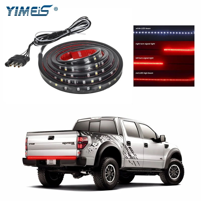 Yimeis 60Inch LED Tailgate Light Bar Truck Tail Strip Red/White Reverse Brake Turn Signal Running Lamp Universal for Jeep | Автомобили и