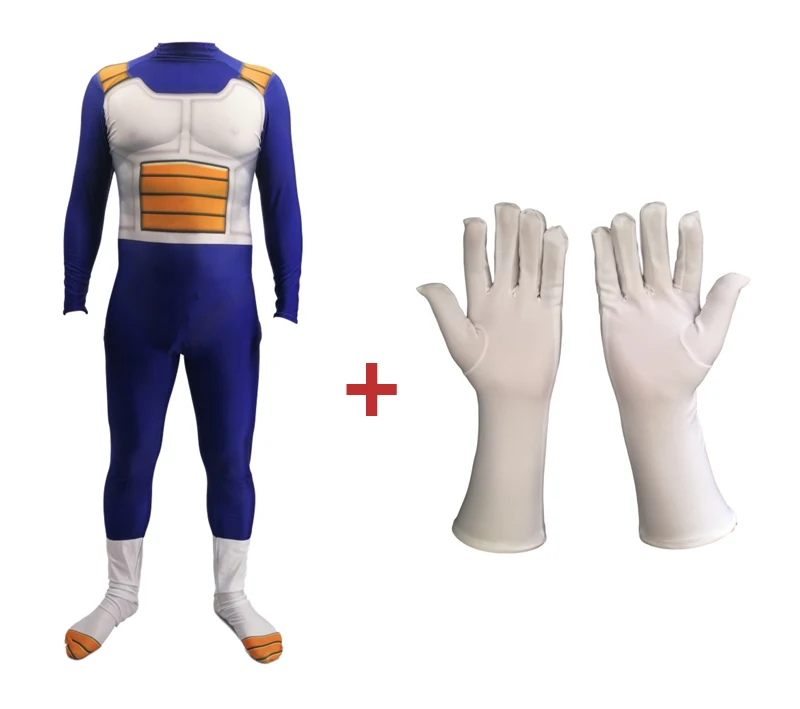 Clothes with gloves Z Веджета супер сайян Драконий Косплей костюмы с перчатками взрослые дети японского аниме Хэллоуин зентай костюм - Цвет: Clothes with gloves
