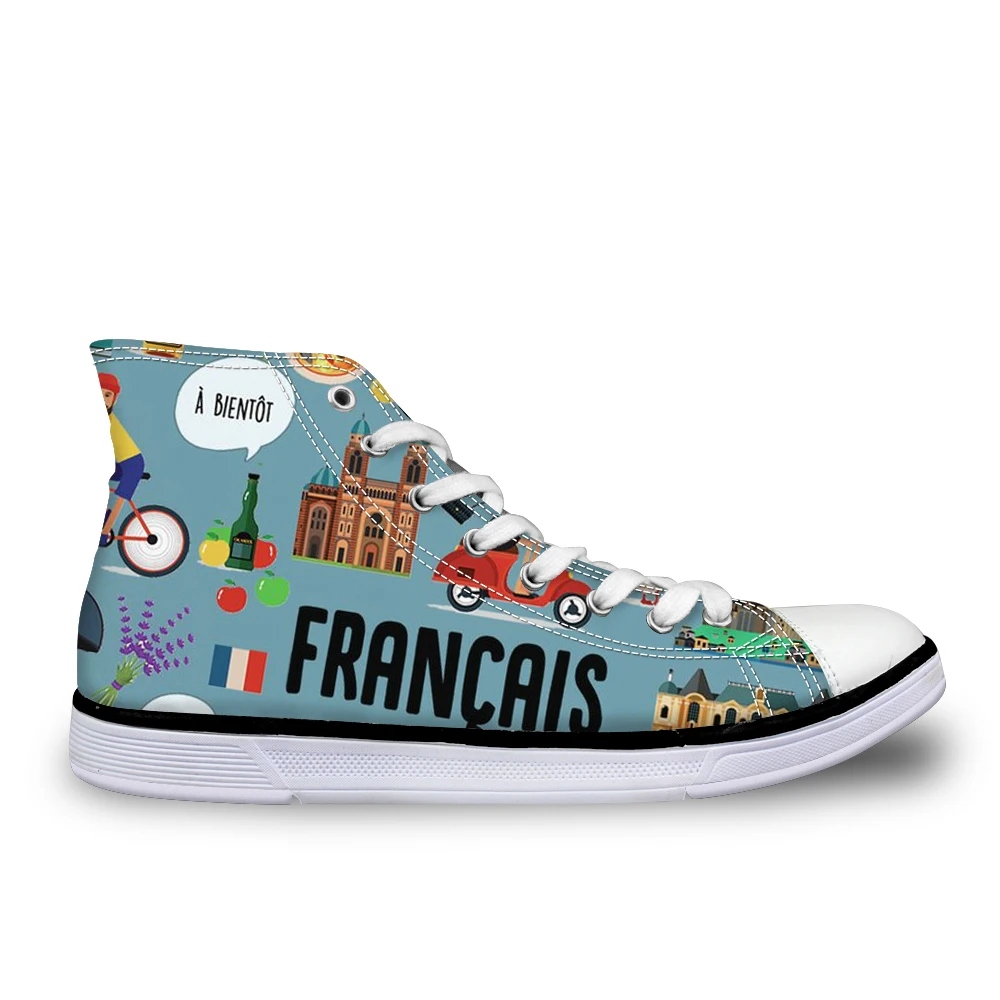 Женские парусиновые кроссовки с высоким берцем на заказ забавным