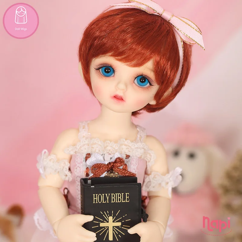 Парик для куклы BJD 1/6 короткий прямой 6 дюйма NAPI Karou shinee милый температурный
