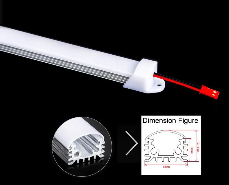 

Fanlive 10pcs/lot Natural White Neutral White 4500k Aluminum PC Cover 1M DC12v 72 Led SMD5630 5730 Hard Led Light Bar