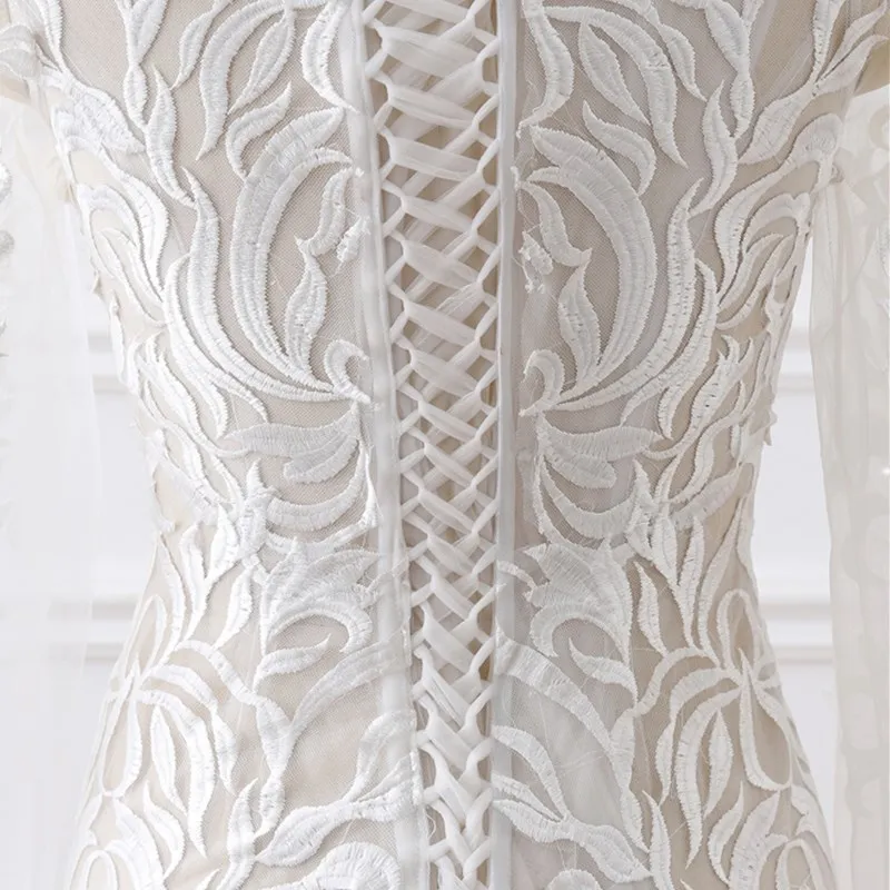 Ruthshen сексуальное прозрачное свадебное платье с длинным рукавом и кружевной