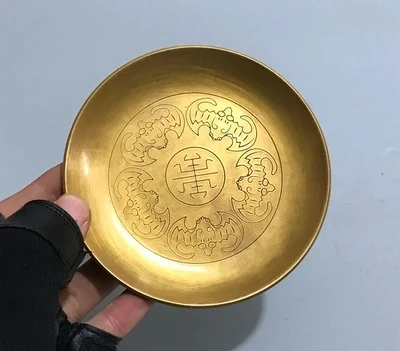 Bronze objects antique brass plates home decoration Qianlong ancient products. | Дом и сад